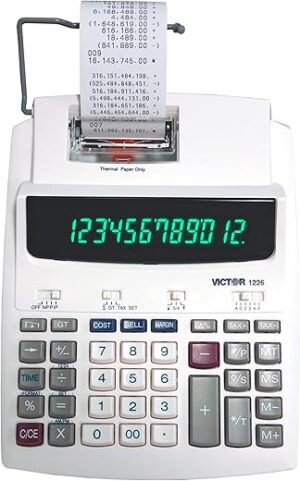 Victor 1226 Thermal Printing Calculator, 12-Digit Display