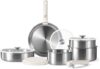 CAROTE 12pcs Stainless Steel Cookware Set With Detachable Handle