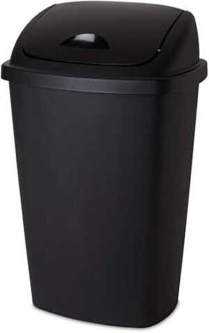 Sterilite 13.2 Gallon Black SwingTop Trash Can