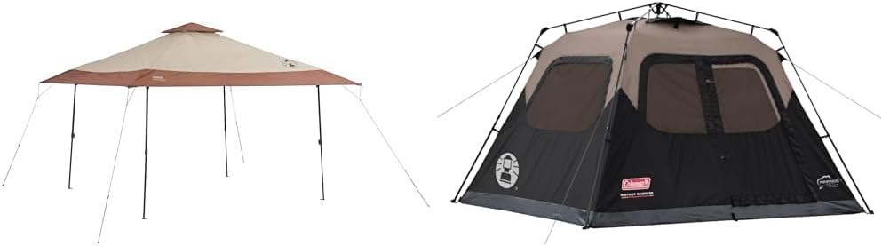 Coleman 13x13ft Canopy Tent & Instant Setup Camping Tent Bundle