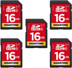 Gigastone 16GB SDHC Memory Cards With Cases