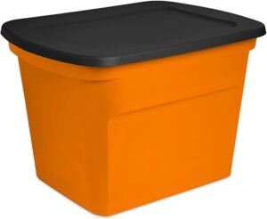 Sterilite 18 Gal Storage Tote, Orange, 8-Pack