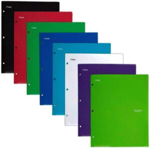 Five Star 2 Pocket Plastic Folders, Assorted - 33342