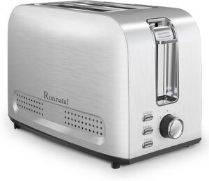 Runnatal 2 Slice Stainless Steel Toaster, 7 Settings