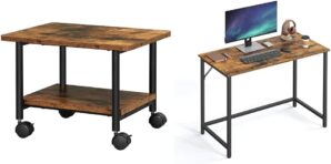 VASAGLE 2-Tier Mobile Printer Stand With Shelf