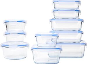 Amazon Basics 20-Piece Glass Food Storage Containers