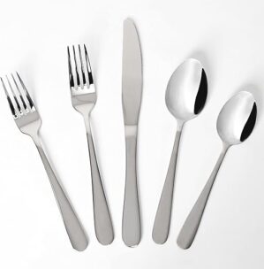 QOUTIQUE 20 Piece Stainless Steel Flatware Set