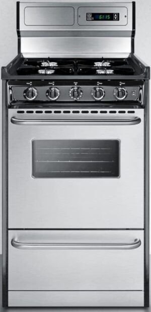 Summit Appliance 20" Wide Gas Range Stainless Steel