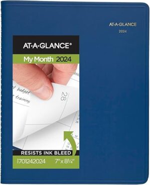 AT-A-GLANCE 2024 Monthly Planner, 7" x 8-3/4", Blue (701242024)