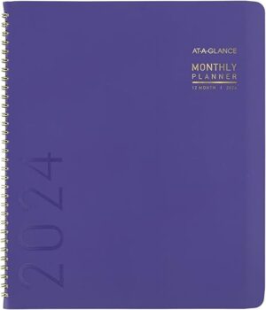 AT-A-GLANCE 2024 Monthly Planner, 9” x 11”, Purple (70250X1424)