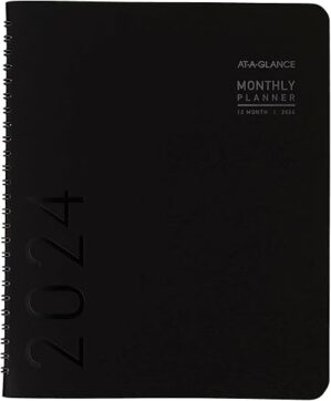 AT-A-GLANCE 2024 Monthly Planner, Medium, Black (70120X0524)
