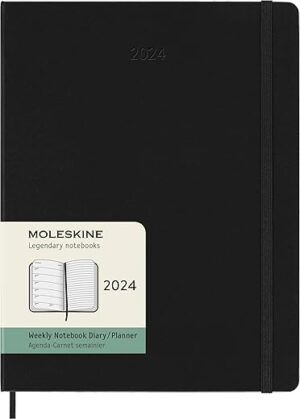 Moleskine 2024 Weekly Planner, Extra Large, Black