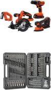 BLACK+DECKER 20V MAX* Lithium Ion 4 Tool Combo Kit With 109-Piece Accessory Set