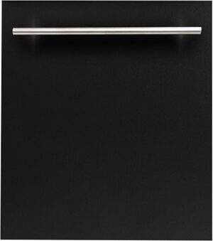 ZLINE 24 In. Black Matte Dishwasher With Stainless Steel Tub