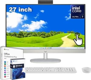 HP 27" FHD Touchscreen Desktop, Intel Ultra 7