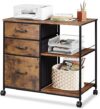 DEVAISE 3 Drawer Mobile File Cabinet, Rustic