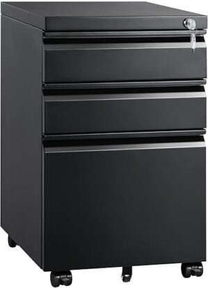 DEVAISE 3 Drawer Mobile File Cabinet With Lock