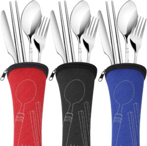 Arroyner 3 Pack Reusable Stainless Steel Flatware Set