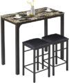VECELO 3-Piece Bar Table And Chairs Set