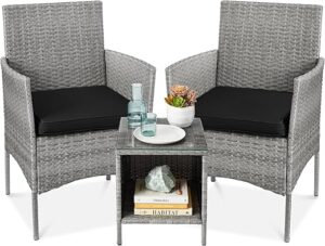 Best Choice Products 3-Piece Outdoor Wicker Bistro Set