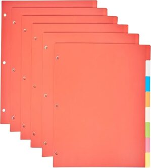 Amazon Basics 3-Ring Binder 8-Tab Dividers Set