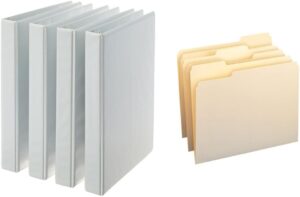 Amazon Basics 3-Ring Binder And File Folders Bundle