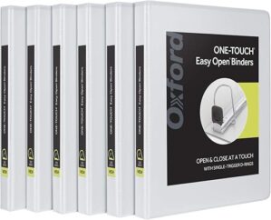 Oxford 3 Ring Binders, 0.5 Inch D Rings
