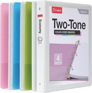 Cardinal 3 Ring Binders, Durable 1 Inch