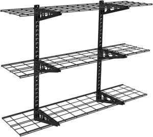 FLEXIMOUNTS 3-Tier Adjustable Garage Wall Shelving Black
