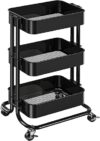 Pipishell 3 Tier Rolling Cart Organizer