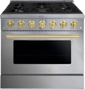 FORTÉ 36" Gas Range: 6 Burners, Convection