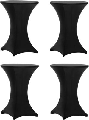 Tina's 4 Pack 30x42 Inch Black Spandex Table Covers
