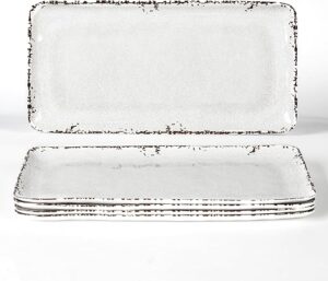 ZAROCRUS 4-Pack White Farmhouse Melamine Platters