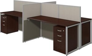 Bush Business Furniture 4 Person Cubicle Desk with Cabinets