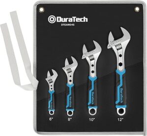 DURATECH 4-Piece Adjustable Wrench Set, CR-V Steel