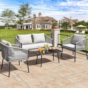 YITAHOME 4-Piece Patio Furniture Outdoor Bistro Set