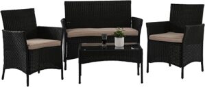PayLessHere 4 Piece Rattan Patio Furniture Set