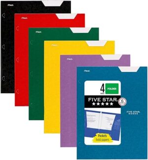 Five Star 4 Pocket Folders, 6 Pack, Multicolor