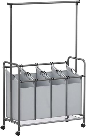 SONGMICS 4-Section Rolling Laundry Sorter URLS44GS