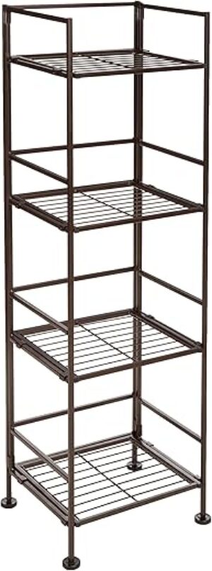 Amazon Basics 4-Tier Iron Tower Shelf, Black