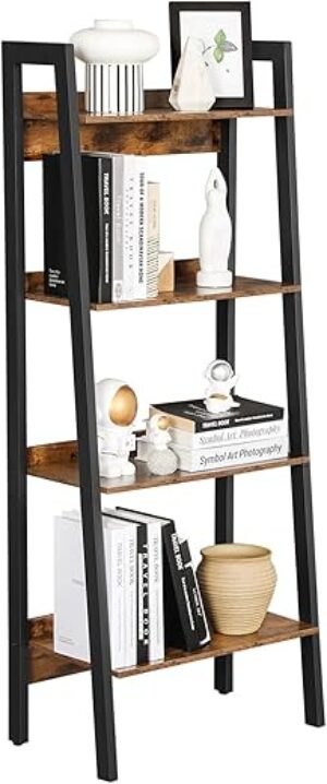 VASAGLE 4-Tier Ladder Shelf, Rustic Brown ULLS054X01