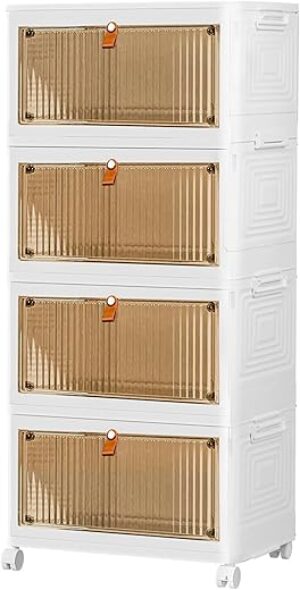 MapleGrace 4 Tier Stackable Storage Bins 23QT