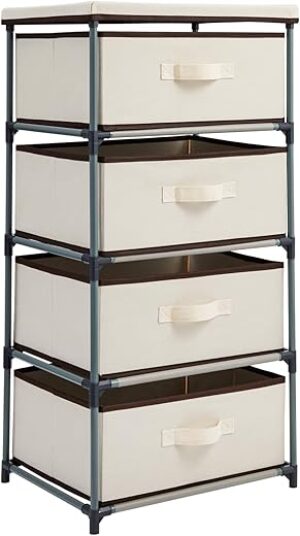 Juvale 4-Tier Tall Closet Dresser With Drawers