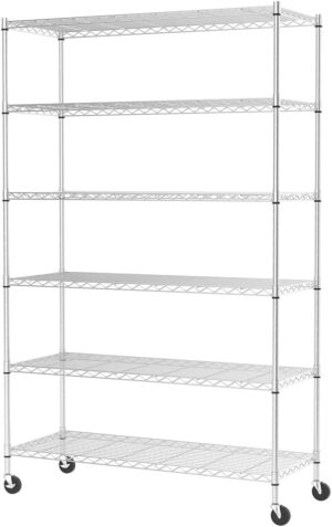 FDW 48"L×18"W×82"H Wire Shelving Utility Cart