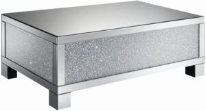 Stonecroft Furniture 49″ Silver Mirrored Coffee Table