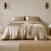 LilySilk 4PC Silk Fitted Sheet Set, Taupe