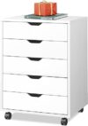 DEVAISE 5-Drawer Wood File Cabinet With Wheels