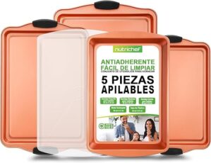 NutriChef 5-Piece Baking Pans Set With Lid