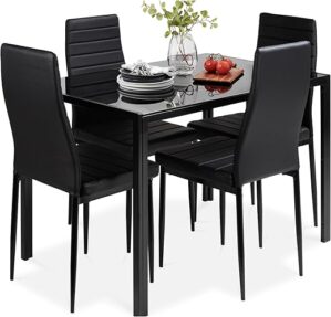 Best Choice Products 5-Piece Glass Dining Set With Chairs