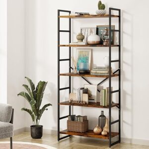 Shintenchi 5 Tier Tall Bookcase Shelf Organizer